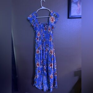 Xhilaration Blue Floral Maxi Dress